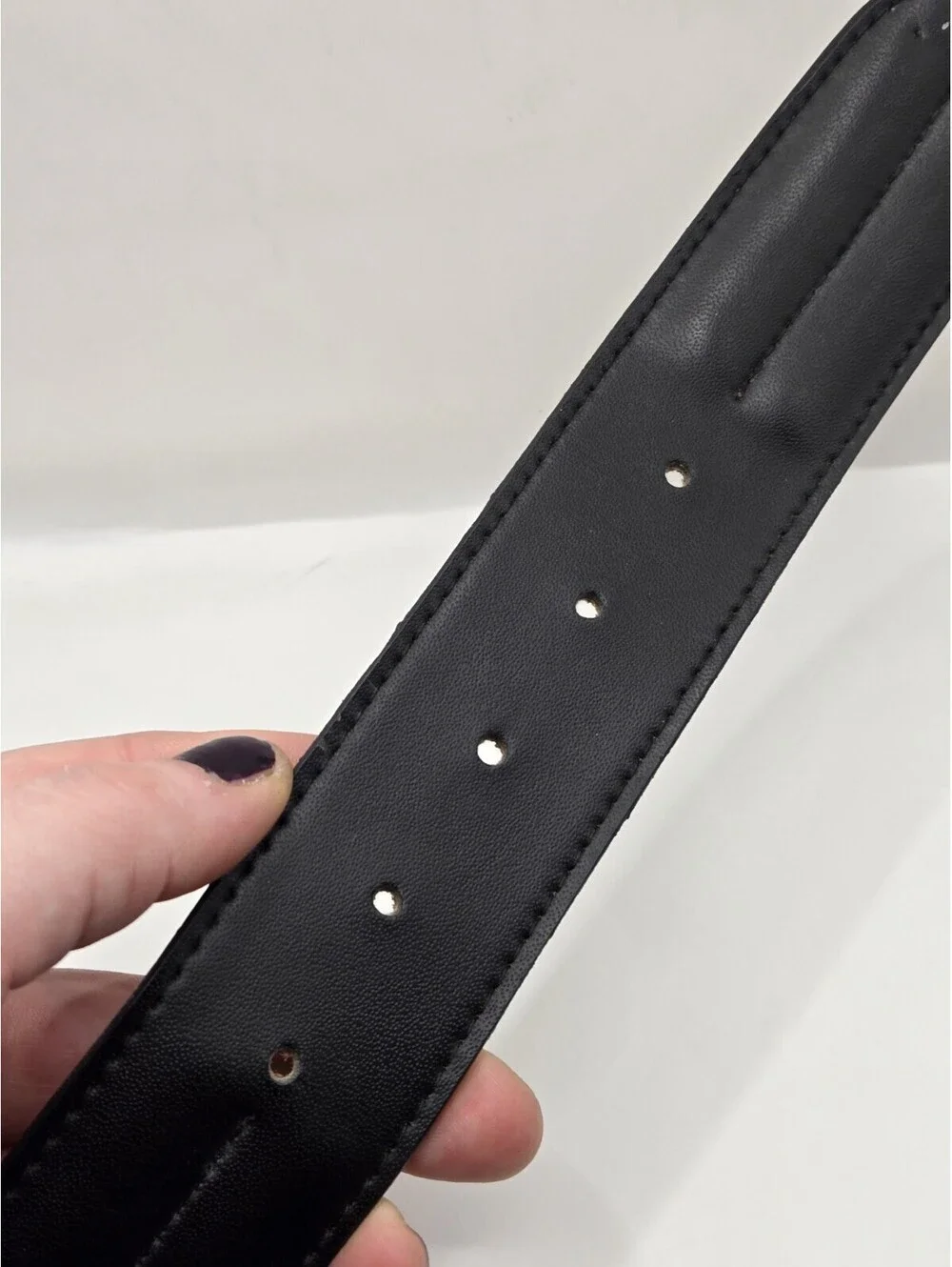Accessory Lady Browm Leather Belt Size M Italy Made Gold Tone Metal Buckle
